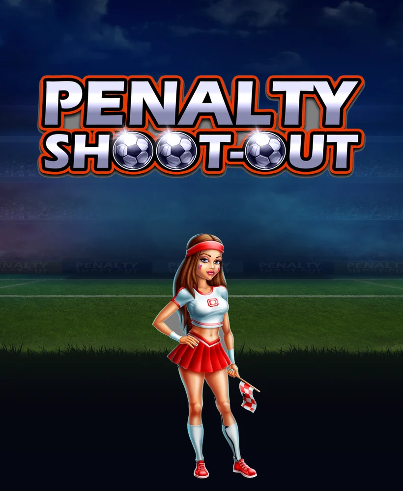 A torcedora do jogo Penalty Shoot-Out no estadio com o logotipo
